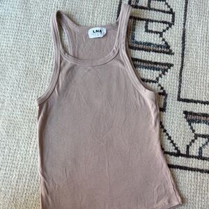 LNA Women's Beige Ribbed Tank Top